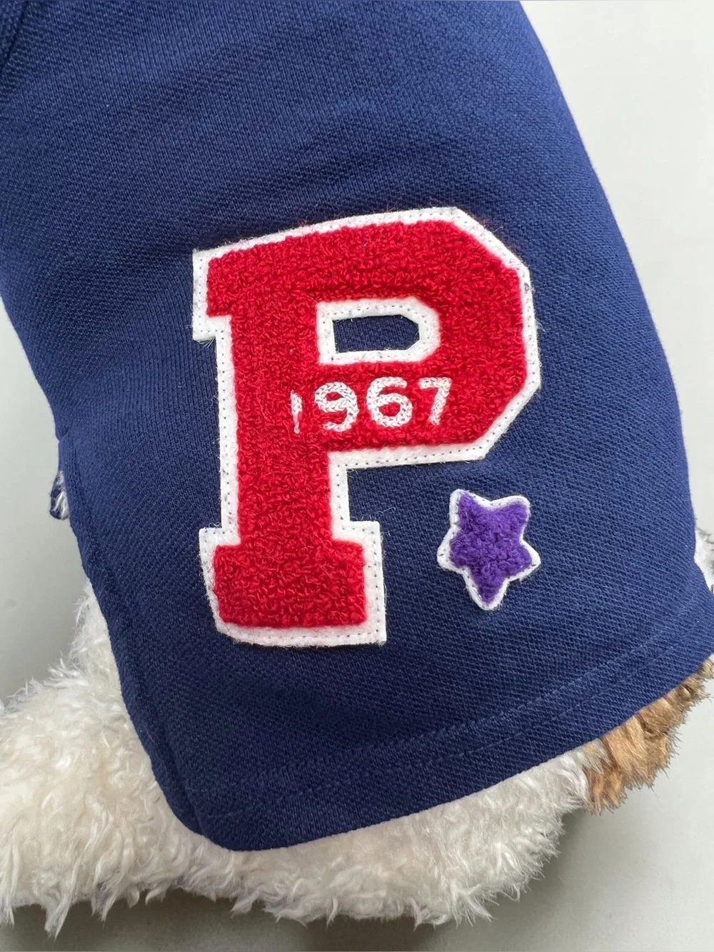 Polo Ralph Lauren Blue Short Sleeved Pique Patch Polo Shirt For Dogs Size M